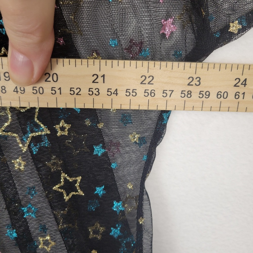 Hot Topic Black Glitter Star Sheer Kimono XS Open Front Celestial Whimsigoth - Picture 8 of 10